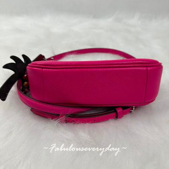 Coach Teri Mini Crossbody Bag With Palm Tree Charm CBG80 Dragon Fruit Pink NWT - Picture 8 of 12